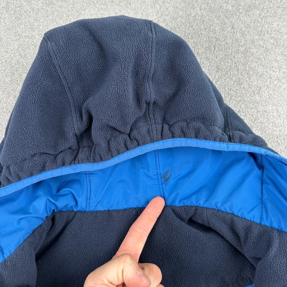 The North Face Jacket Boys L Blue Denali Fleece Full Zip Hooded Outdoor‎ Coat